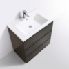 MOA 30″ DARK GREY-OAK MODERN BATHROOM VANITY W/ 3 DRAWERS AND ACRYLIC SINK