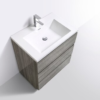 MOA 30″ GLOSS ASH-GRAY MODERN BATHROOM VANITY W/ 3 DRAWERS AND ACRYLIC SINK