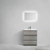 MOA 30″ GLOSS ASH-GRAY MODERN BATHROOM VANITY W/ 3 DRAWERS AND ACRYLIC SINK