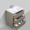 MOA 30″ MAYPLE GREY MODERN BATHROOM VANITY W/ 3 DRAWERS AND ACRYLIC SINK