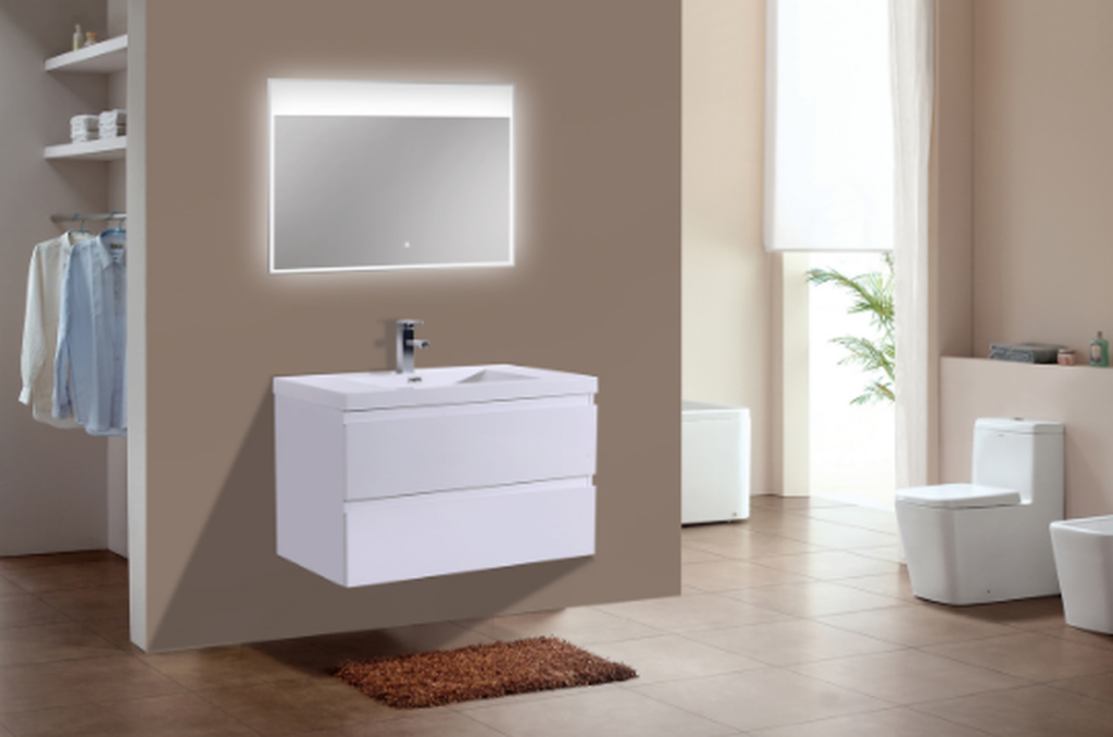 High Gloss Grey Bathroom Vanity Units