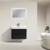 MOF 30" BLACK WALL MOUNTED MODERN BATHROOM VANITY WITH REEINFORCED ACRYLIC SINK