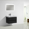 MOF 30" BLACK WALL MOUNTED MODERN BATHROOM VANITY WITH REEINFORCED ACRYLIC SINK