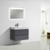 MOF 30" HIGH GLOSS GREY WALL MOUNTED MODERN BATHROOM VANITY WITH REEINFORCED ACRYLIC SINK