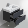 MOF 30" HIGH GLOSS GREY WALL MOUNTED MODERN BATHROOM VANITY WITH REEINFORCED ACRYLIC SINK