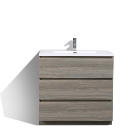 MOA 36″ MAYPLE GREY MODERN BATHROOM VANITY W/ 3 DRAWERS AND ACRYLIC SINK