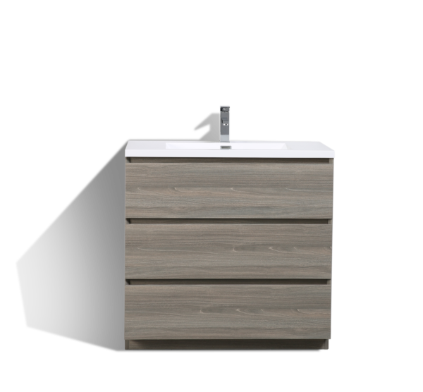 MOA 36″ MAYPLE GREY MODERN BATHROOM VANITY W/ 3 DRAWERS AND ACRYLIC SINK