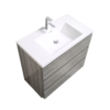 MOA 36″ ASH GRAY MODERN BATHROOM VANITY W/ 3 DRAWERS AND ACRYLIC SINK