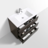 MOA 36″ DARK GREY-OAK MODERN BATHROOM VANITY W/ 3 DRAWERS AND ACRYLIC SINK