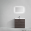 MOA 36″ DARK GREY-OAK MODERN BATHROOM VANITY W/ 3 DRAWERS AND ACRYLIC SINK