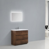 MOA 36″ ROSEWOOD MODERN BATHROOM VANITY W/ 3 DRAWERS AND ACRYLIC SINK