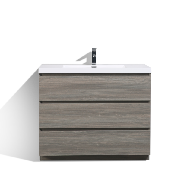 MOA 42″ MAYPLE GREY MODERN BATHROOM VANITY W/ 3 DRAWERS AND ACRYLIC SINK