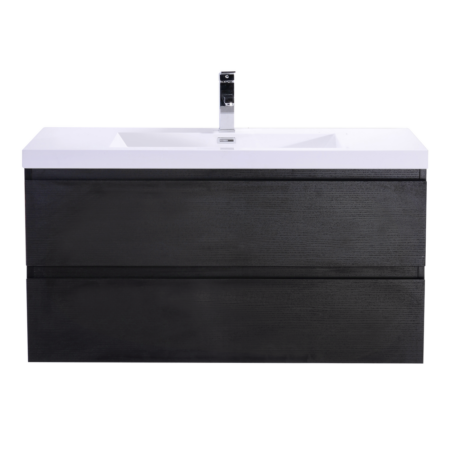 MOB 42" BLACK MOUNTED MODERN BATHROOM VANITY WITH REEINFORCED ACRYLIC SINK