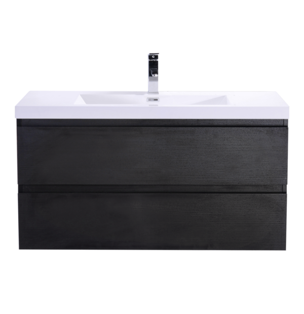 MOB 42" BLACK MOUNTED MODERN BATHROOM VANITY WITH REEINFORCED ACRYLIC SINK