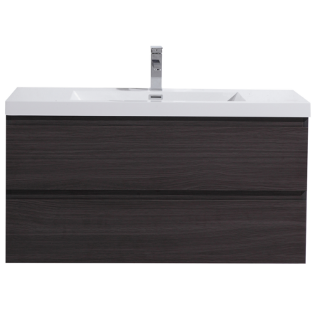 MOB 42" DARK GREY OAK WALL MOUNTED MODERN BATHROOM VANITY WITH REEINFORCED ACRYLIC SINK