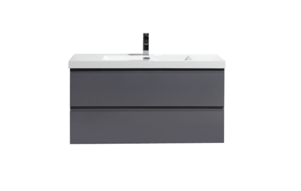 KEETCHEN OSLO 42" HIGH GLOSS GRAY BATHROOM VANITY - Image 2