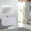 MOB 42" HIGH GLOSS WHITE WALL MOUNTED MODERN BATHROOM VANITY WITH REEINFORCED ACRYLIC SINK