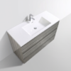 MOA 48″ ASH-GRAY MODERN BATHROOM VANITY W/ 3 DRAWERS AND ACRYLIC SINK