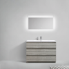 MOA 48″ ASH-GRAY MODERN BATHROOM VANITY W/ 3 DRAWERS AND ACRYLIC SINK