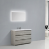 MOA 48″ ASH-GRAY MODERN BATHROOM VANITY W/ 3 DRAWERS AND ACRYLIC SINK