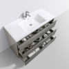 MOA 48″ ASH-GRAY MODERN BATHROOM VANITY W/ 3 DRAWERS AND ACRYLIC SINK