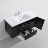 MOB 48" BLACK WALL MOUNTED MODERN BATHROOM VANITY WITH REEINFORCED ACRYLIC SINK