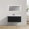 MOB 48" BLACK WALL MOUNTED MODERN BATHROOM VANITY WITH REEINFORCED ACRYLIC SINK