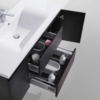 MOB 48" BLACK WALL MOUNTED MODERN BATHROOM VANITY WITH REEINFORCED ACRYLIC SINK