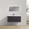 MOB 48" DARK GREY OAK WALL MOUNTED MODERN BATHROOM VANITY WITH REEINFORCED ACRYLIC SINK