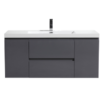 MOB 48" HIGH GLOSS GREY WALL MOUNTED MODERN BATHROOM VANITY WITH REEINFORCED ACRYLIC SINK