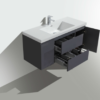 MOB 48" HIGH GLOSS GREY WALL MOUNTED MODERN BATHROOM VANITY WITH REEINFORCED ACRYLIC SINK