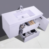 48" HIGH GLOSS WHITE WALL MOUNTED MODERN BATHROOM VANITY