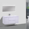 48" HIGH GLOSS WHITE WALL MOUNTED MODERN BATHROOM VANITY
