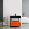 TEXEL 30” RED AMBER/BLACK INDUSTRIAL STYLE FREE STANDING BATHROOM VANITY