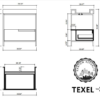 TEXEL 30” RED AMBER/BLACK INDUSTRIAL STYLE FREE STANDING BATHROOM VANITY