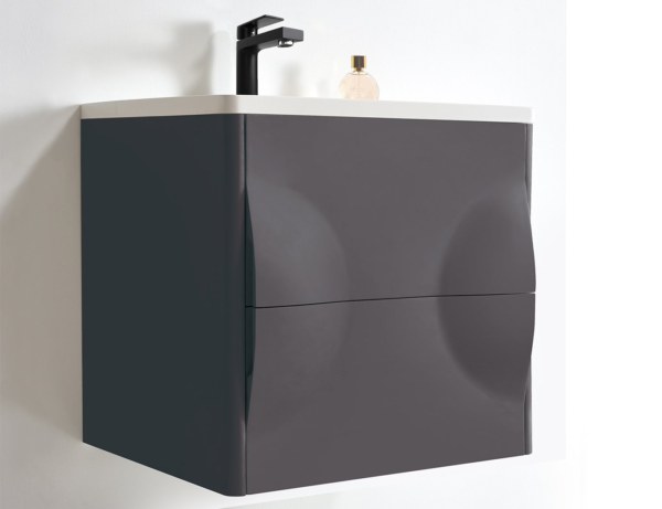 COLMAR 24” DARK GRAY WALL MOUNT MODERN BATHROOM VANITY