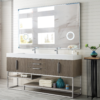 Columbia 72" Double Bathroom Vanity, Ash Gray