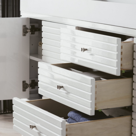 James Martin Linear 72" Double Vanity, Glossy White(Gloss White Sink) - Image 3