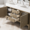 James Martin Linear 59" Double Vanity, White Washed Walnut(Gloss White Sink) - Image 2