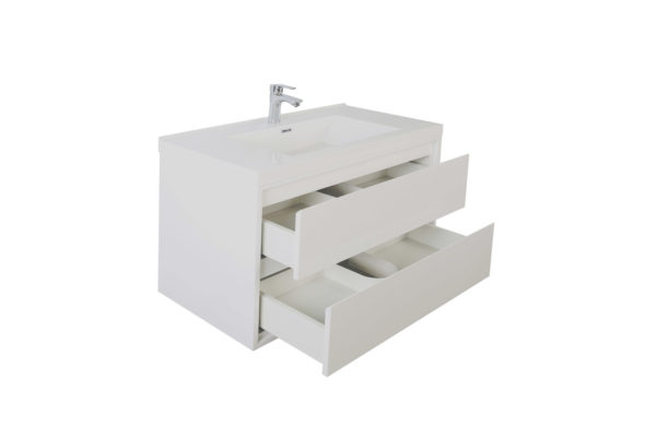 KEETCHEN HELSINKI 24" Gloss White Wall Mounted Modern Vanity - Image 3