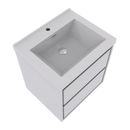 KEETCHEN HELSINKI 24" Gloss White Wall Mounted Modern Vanity - Image 2