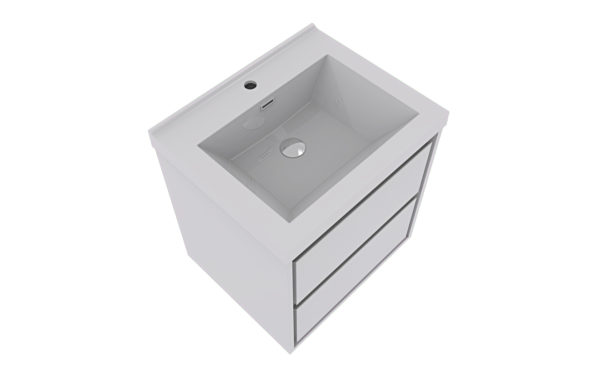 KEETCHEN HELSINKI 24" Gloss White Wall Mounted Modern Vanity - Image 2