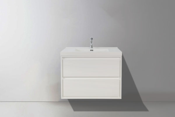 KEETCHEN HELSINKI 24" Gloss White Wall Mounted Modern Vanity