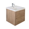 KEETCHEN HELSINKI 24" Teak Oak Wall Mounted Modern Vanity - Image 2