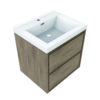 KEETCHEN HELSINKI 24" Teak Oak Wall Mounted Modern Vanity - Image 5