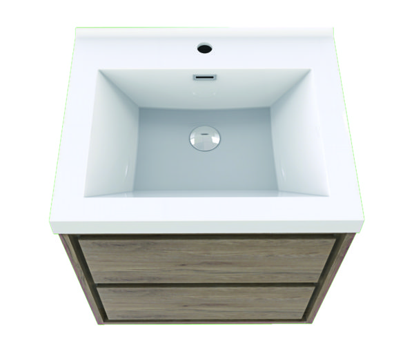 KEETCHEN HELSINKI 24" Teak Oak Wall Mounted Modern Vanity - Image 4