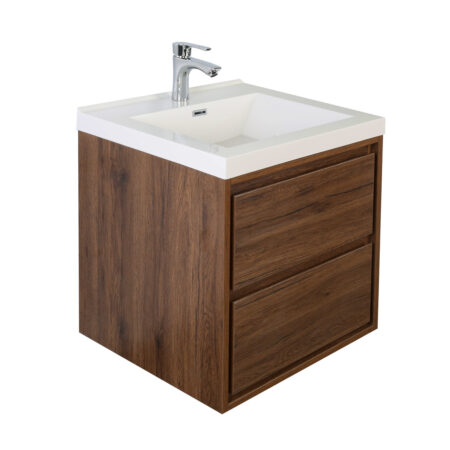 KEETCHEN HELSINKI 24" Rose Wood Wall Mounted Modern Vanity - Image 2