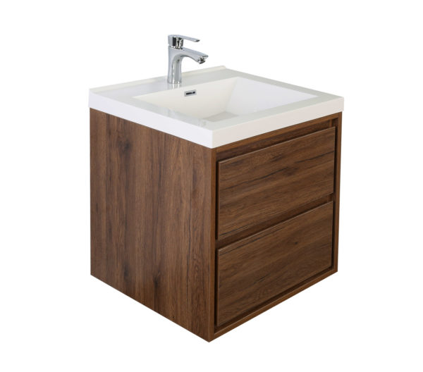 KEETCHEN HELSINKI 24" Rose Wood Wall Mounted Modern Vanity - Image 2