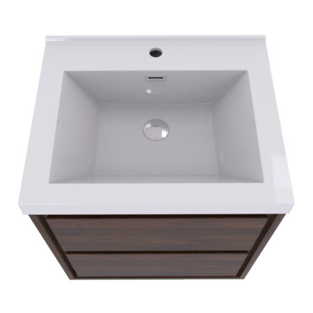 KEETCHEN HELSINKI 24" Rose Wood Wall Mounted Modern Vanity - Image 5