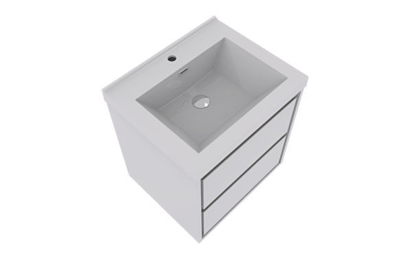 KEETCHEN HELSINKI 30" Gloss White Wall Mounted Modern Vanity - Image 5